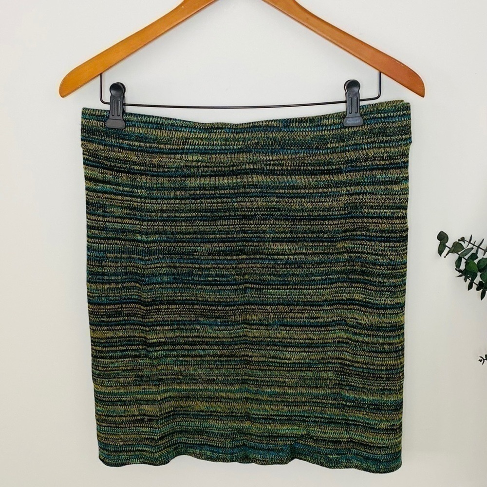 NWT Drama Gold Teal Knit Mini Skirt - Picture 2 of 9